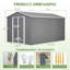 8 x 12 FT Large Metal Storage Shed with Aluminium Frame and Lockable Doors for Backyard, Garden, Patio and Lawn