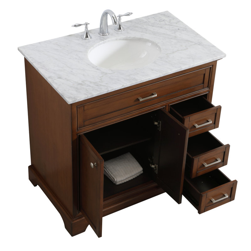 Ensemble de meuble-lavabo simple 36 po Hermes, Teck