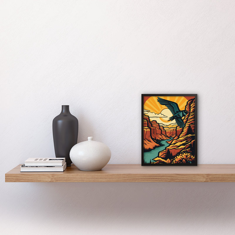 Aanik Grand Canyon Sunset Modern Landscape Rockabilly Americana 50s - Single Picture Frame Print