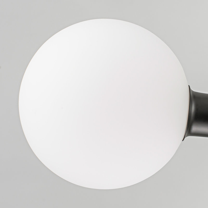 Lustre sphérique en verre Spoutnik 3 lumières Orrhaen, Matte Black