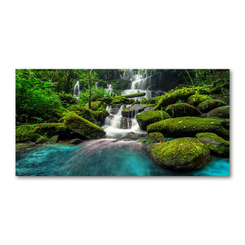 Waterfall In The Jungle - Wrapped Canvas Print