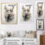 Portrait de cerf noir et blanc I sur toile-369689283-369689294