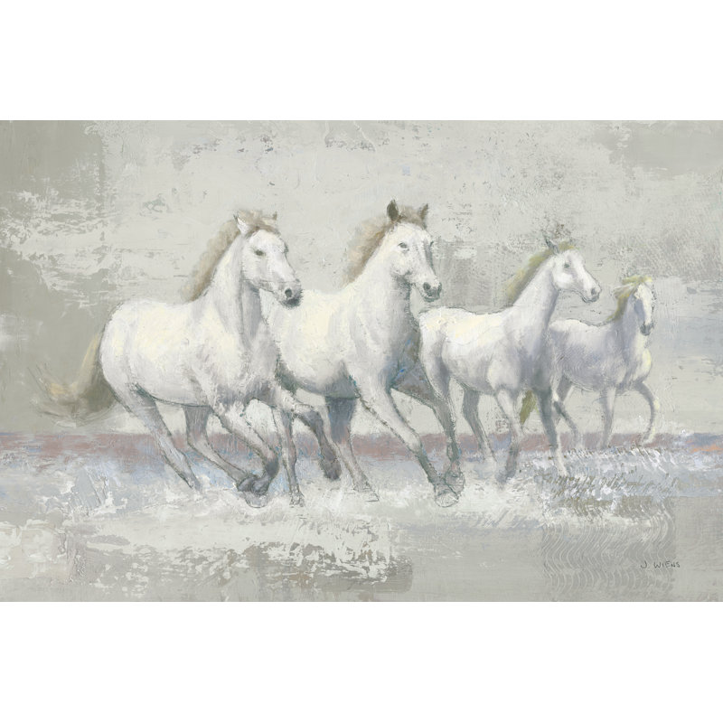 Running Wild Crop I Neutral' by James Wiens - Painting Print, 61 cm H x 91 cm W, Black Floater Framed