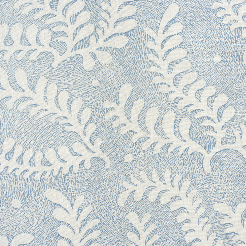 Tissu de fougère gravé, Bleu