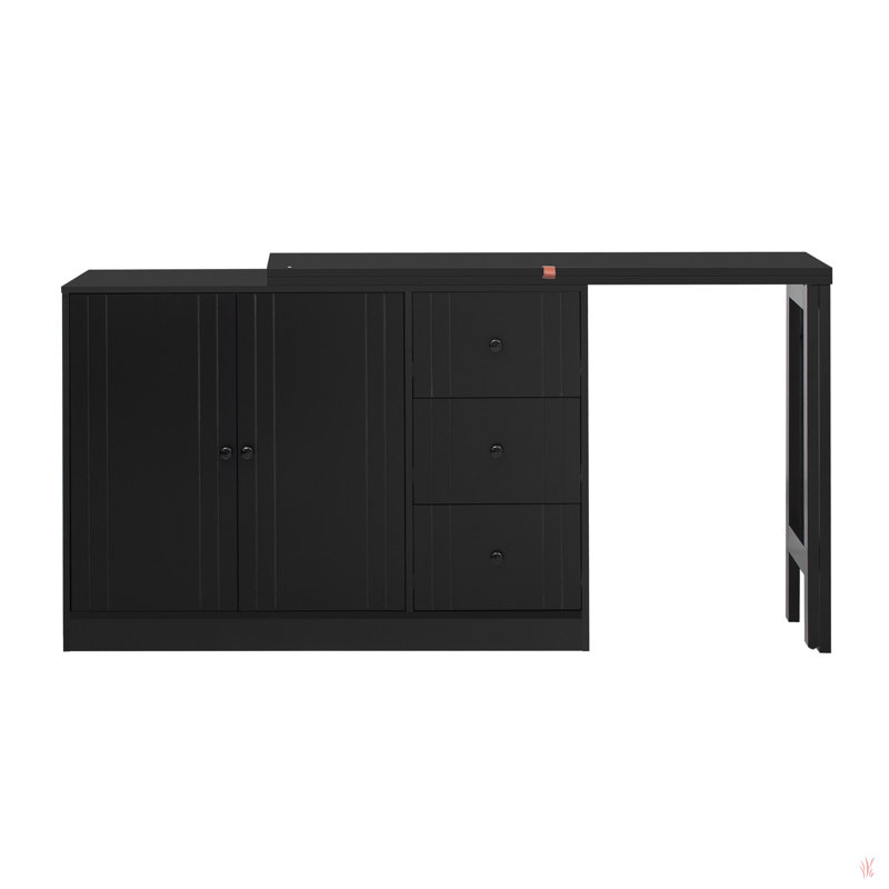 Innovative Sideboard That Effortlessly Converts Into A Dining Table And Adjustable Pull-Out Top For Flexible Use,Suitable For Study,Entrance And Living Room