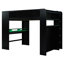 Lit superposé double en bois avec bureau à hauteur réglable, garde-robe, grand espace de rangement et lumière RVB-1114575916