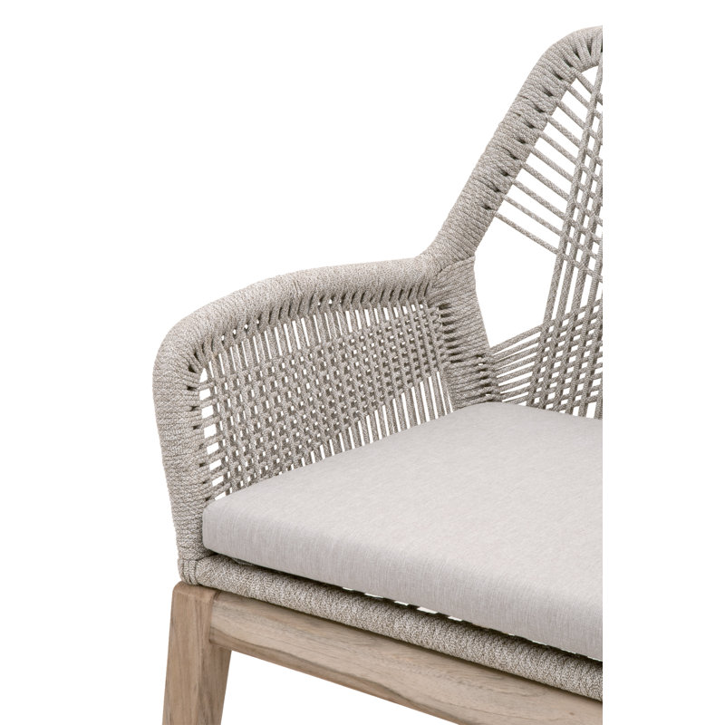 Chaise de patio avec coussin Mitali, Gris clair