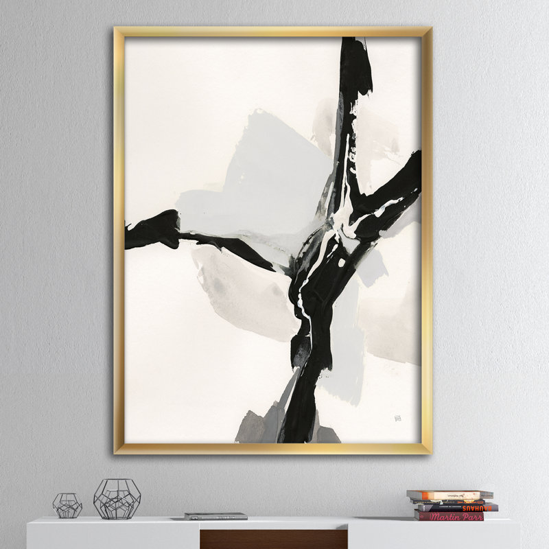 « abstract neutral iii », reproduction d’image sur toile, Cadre doré, H 40 po x l 30 po x P 1,5 po