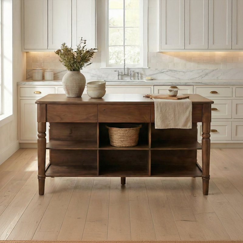 Russet Kitchen Island Brown