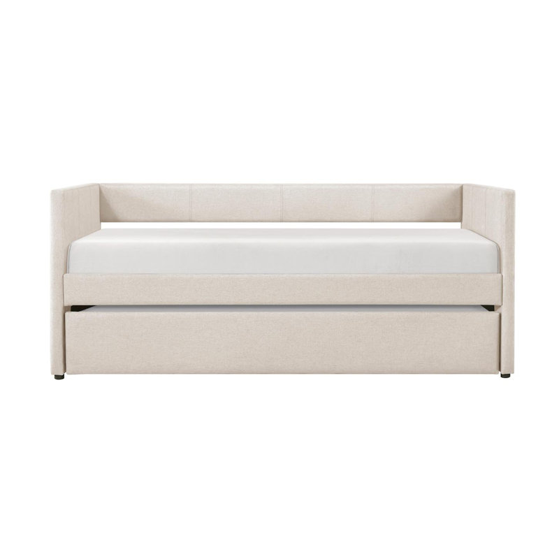 1Pc Daybed With Trundle, Twin Daybed, Beige