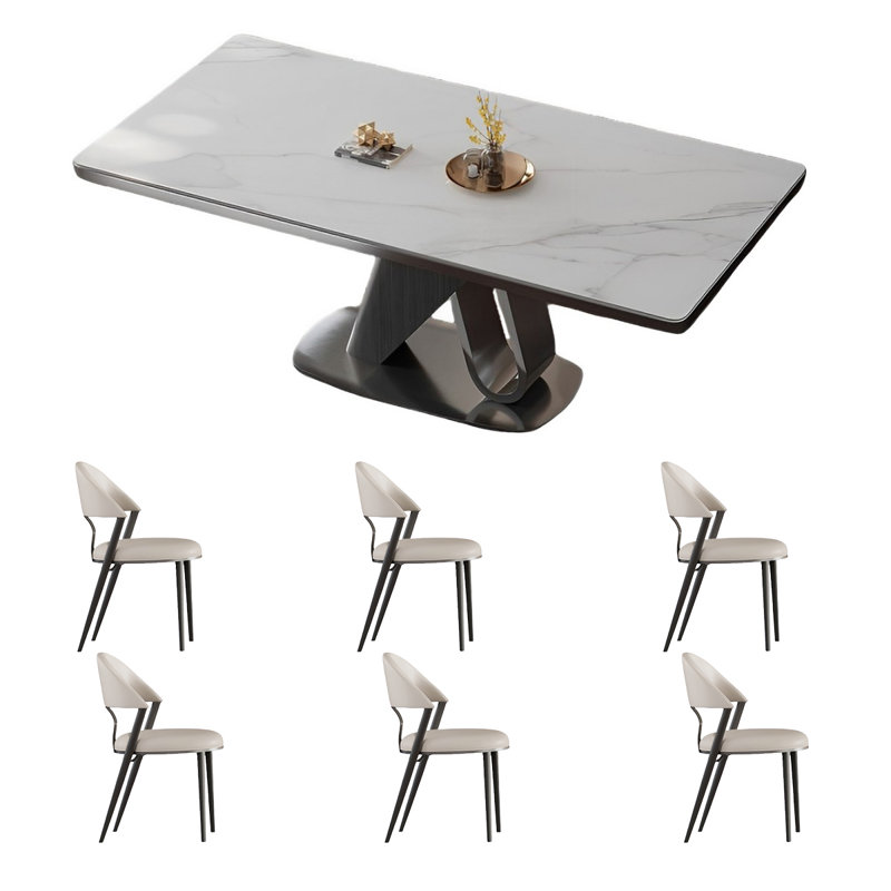 Ensemble de table et de chaises simple rectangulaire, H 29,52 po x L 55,11 po x l 31,49 po