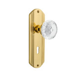 Deco Plate with Decorative Keyhole and Crystal Meadows Knob