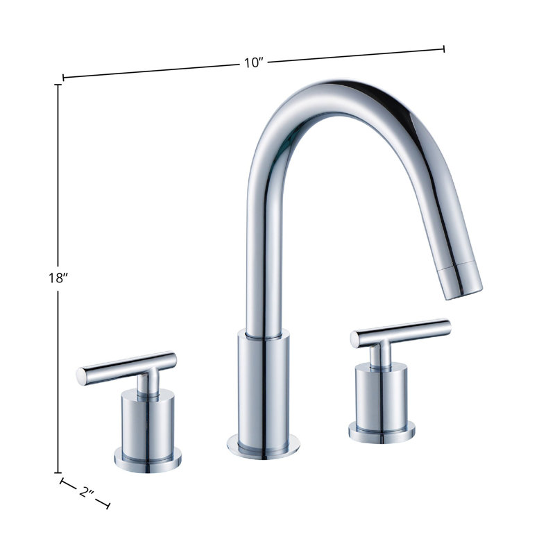 DAX Round Two Handle Brass Bathroom Faucet, Chrome