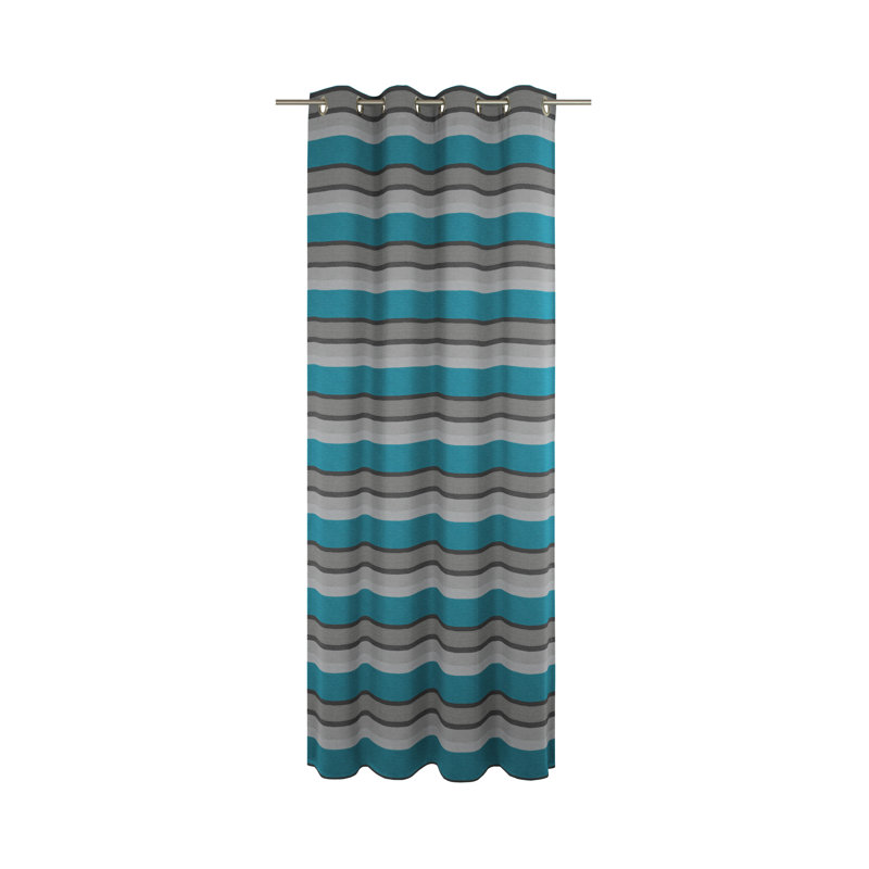 Menorca Room Darkening Curtain Single Panel, 132 W x 245 D cm, Turquoise