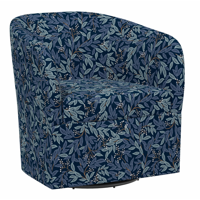 Pembroke Swivel Chair, Rpc Willowberry Navy Linen