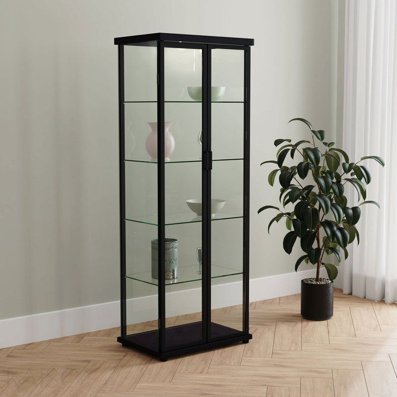 Vitrine noire à 4 tablettes