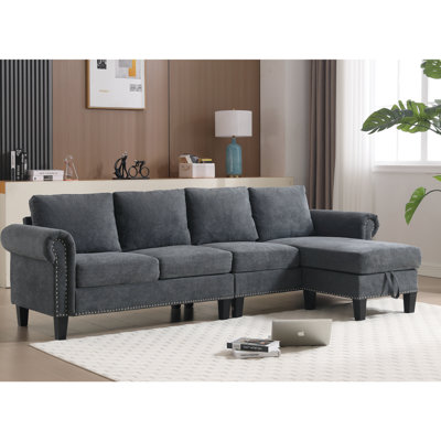 Canapé modulaire convertible Modern avec rangement, canapé en L, canapé à quatre places, canapé modulaire pour le salon