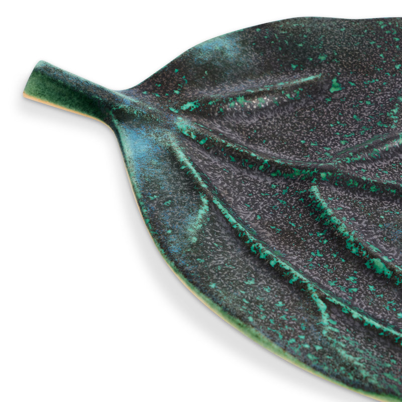 Cenote Leaf Platter, 1.25" H x 18.5" W x 10.5" D
