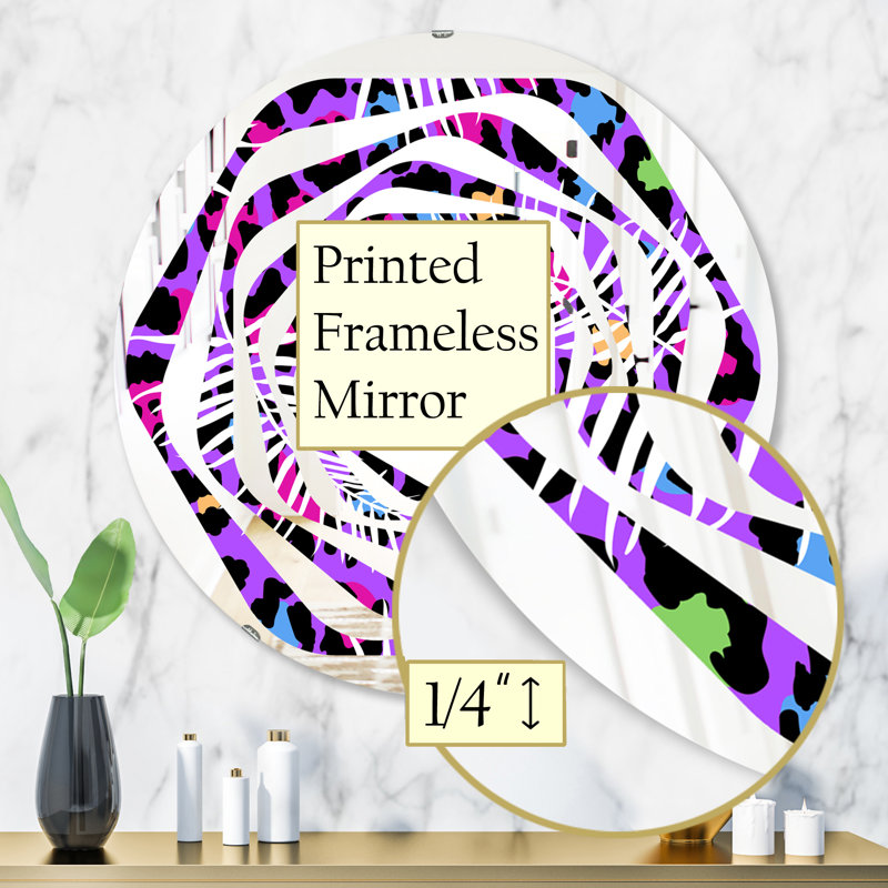 Miroir mural Whirl Leopard, 31,5 po x 31,5 po