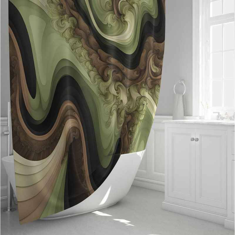 Rideau de douche abstrait, H 72 po x l 70 po