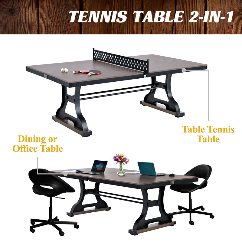 Barrington Coventry Indoor Table Tennis Table, 7-ft 2-in-1 Dining Table with Metal Net
