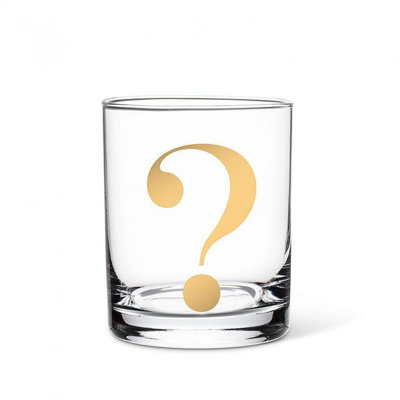 Verre en verre à point d'interrogation