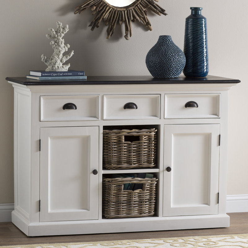 Guisborough 49.21'' Sideboard, White/Black