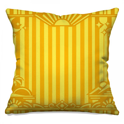 Coussins décoratifs jaunes Sun Moon Stripes