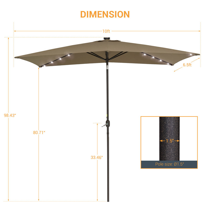 Parasol suspendu en porte-à-faux pour patio 108 po Rosito, Taupe