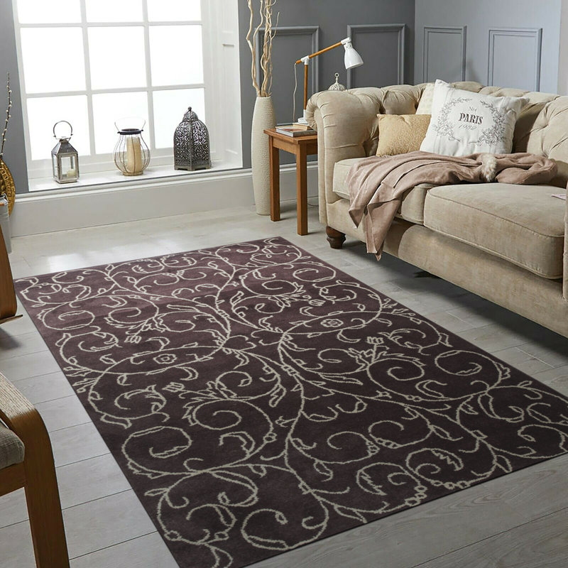 Jarron Brown Hand Tufted Wool Transitional 5' x 8' Area Rug