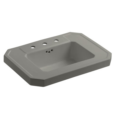 Kathryn Fireclay 27" Pedestal Bathroom Sink with Overflow