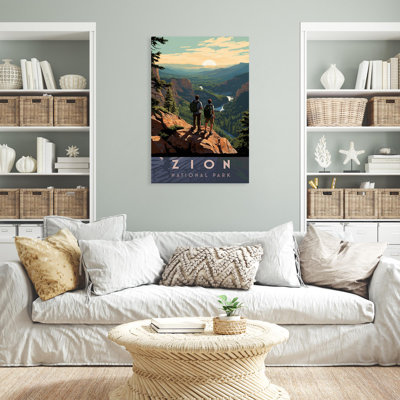 Parc national de Zion, reproduction d'art rectangulaire sur toile tendue 1 pièce