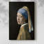 Fille avec une boucle d'oreille perle - Toile tendue avec châssis par Johannes Vermeer-1451788166