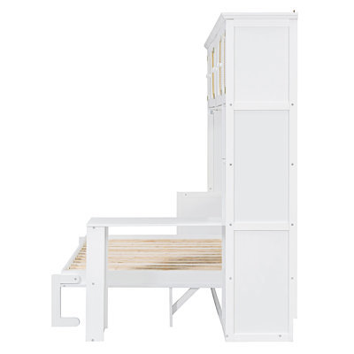 Lit escamotable mural avec bureau et armoires