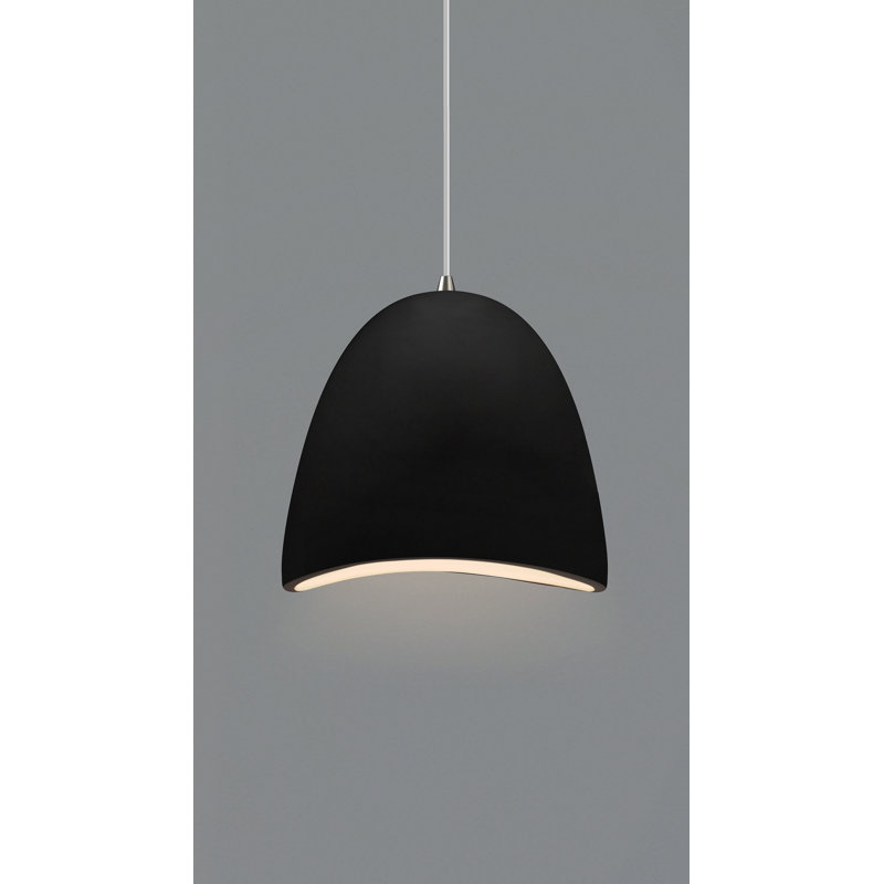 Radiance - luminaire suspendu 1 lumière Brisa - noir brillant - chrome poli - l 12,5 po x H 12,25 po - DEL dédiée - cordon blanc