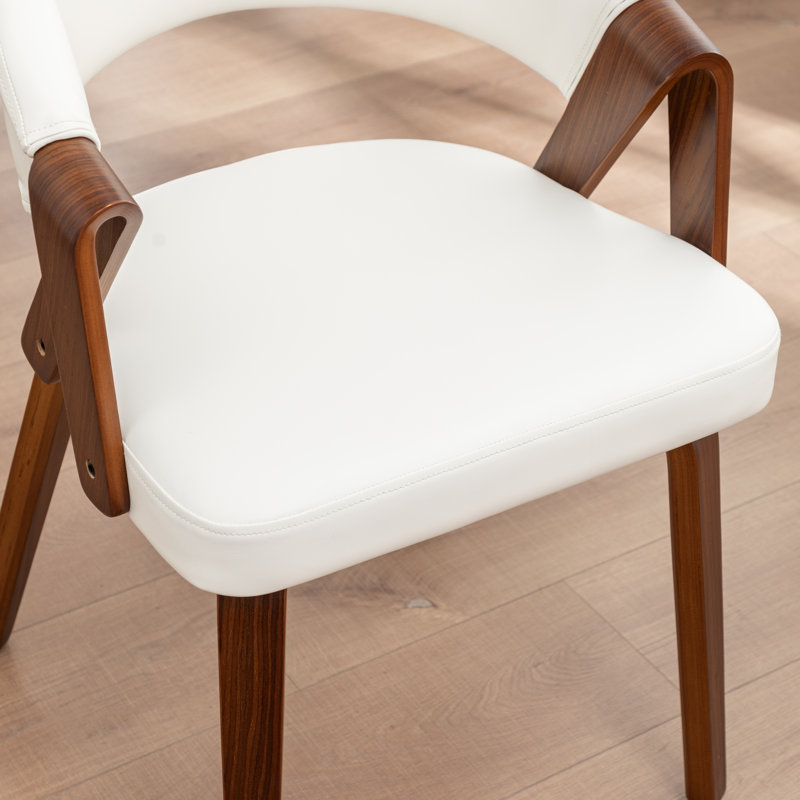 Chaise rembourrée en similicuir Providence, White