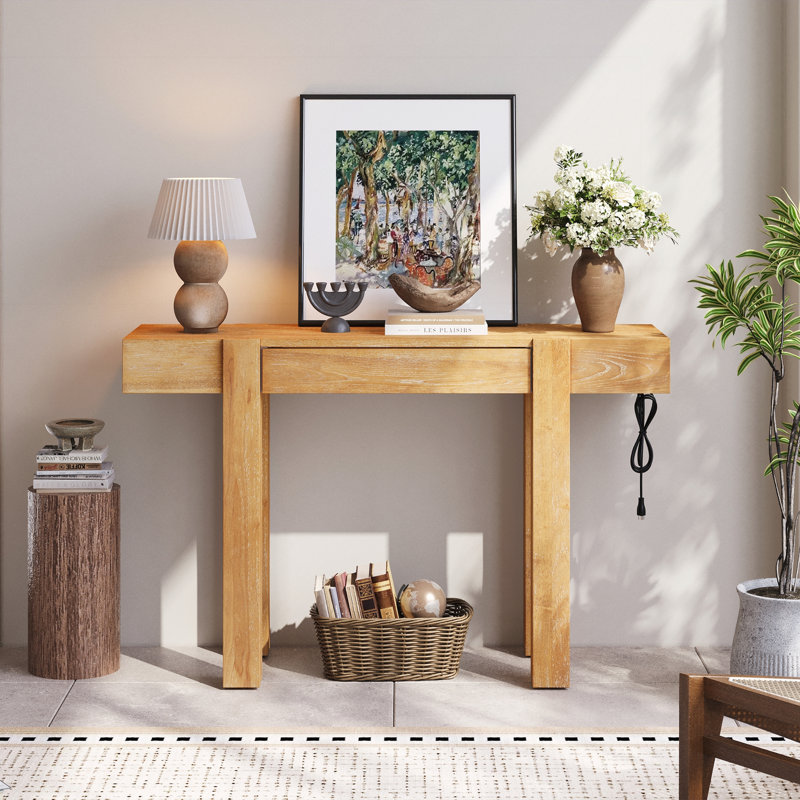 Table d'entrée en bois pour les entrées et les salons, Naturel