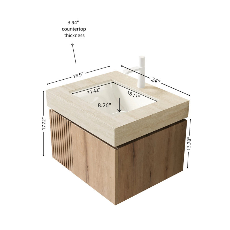 24" Bathroom Vanity and Sink