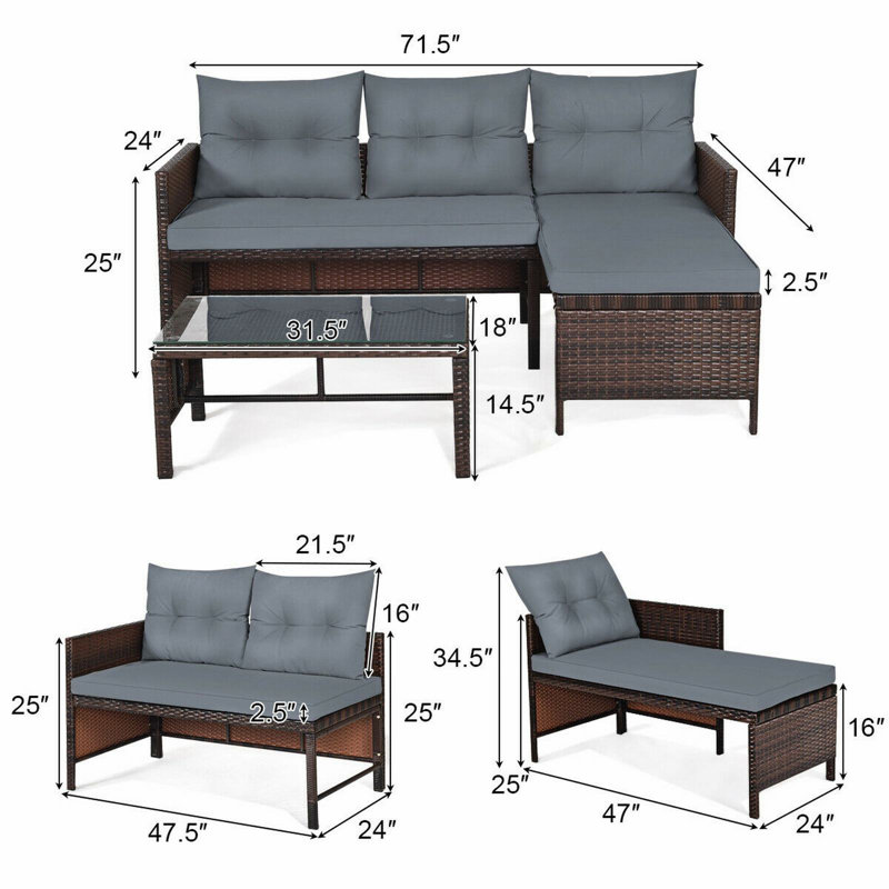 Tomalin 4 - Person Patio Conversation Set with Cushions