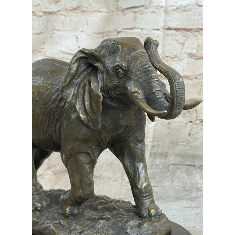 Sculpture en fonte de bronze, sculpture d'éléphant, statue d'art, figurine, animal