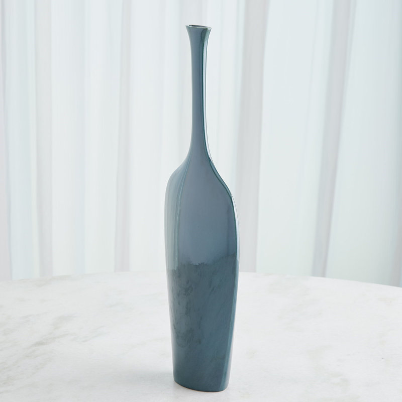 Silhouette Vase-Slim, Overall Height-  21.50", Blue