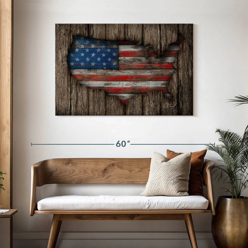 Borges American Wood Flag, 30" H x 45" W