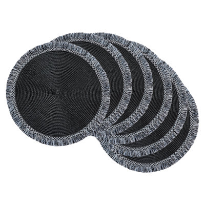 Morency Polypropylene Plastic Striped Round Placemat