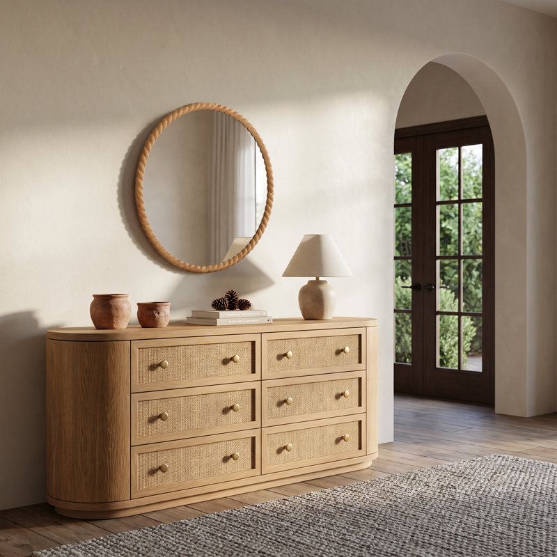 Miroir mural en bois sculpté, 32 po x 32 po, Rond