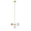 3-Light Chandelier With Frosted Glass Globe Bulbs