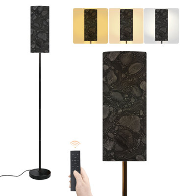 Floor Lamp Dark brick marble black Modern industry Detail Minimalist soft abstract Dimmable Modern Standing Lamp with Remote Control Footswitch Bulb Lampshade Tall Pole Corner Lamp for Living Room Bedroom Office