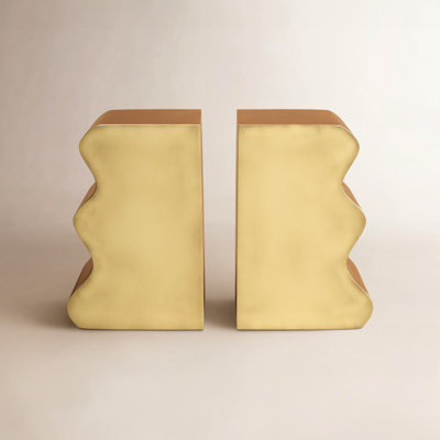 Moresby Aluminum Wave Inspired Bookends