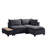 Latitude Run® Dark Grey Fabric Sectional Loveseat Ottoman with USB Storage Console Table-111924860