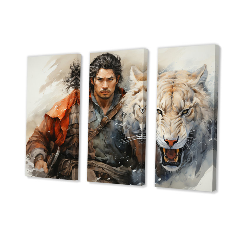 «China Art Warriors Spirit I» sur toile, reproduction de 3 pièces, H 40 po x l 60 po x P 1 po