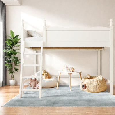 Lit mezzanine peu encombrant, panneau de fibres à densité moyenne en bois massif, rangement moderne pour la maison